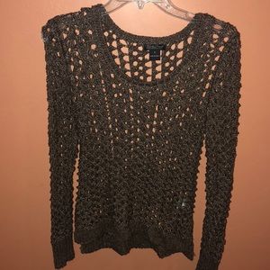 See-Through Shiny Brown Sweater